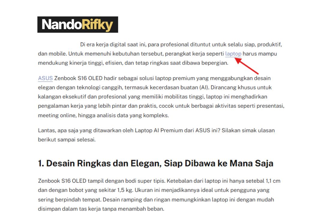 Contoh Artikel tayang di Vasiota.com